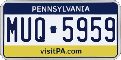 PA license plate MUQ5959