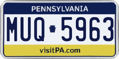 PA license plate MUQ5963