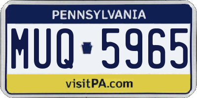 PA license plate MUQ5965
