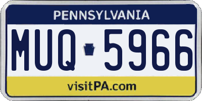 PA license plate MUQ5966