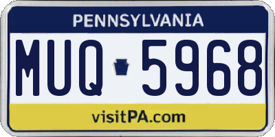 PA license plate MUQ5968