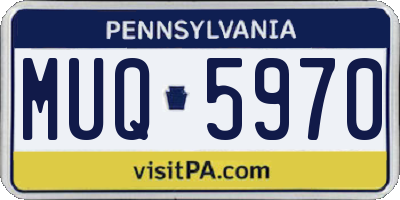 PA license plate MUQ5970