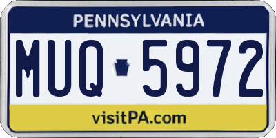 PA license plate MUQ5972