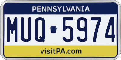 PA license plate MUQ5974