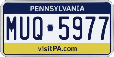 PA license plate MUQ5977