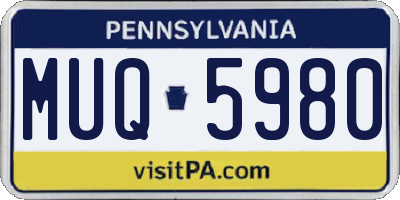PA license plate MUQ5980
