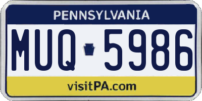 PA license plate MUQ5986