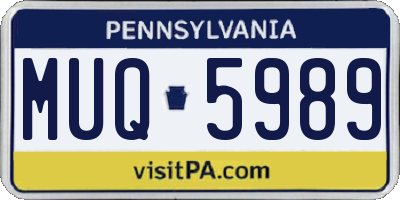 PA license plate MUQ5989