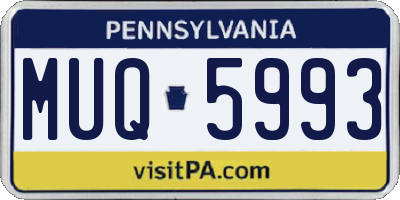 PA license plate MUQ5993