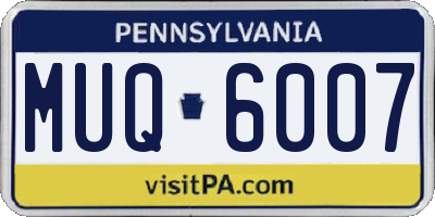 PA license plate MUQ6007