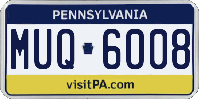 PA license plate MUQ6008