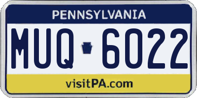 PA license plate MUQ6022