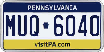 PA license plate MUQ6040
