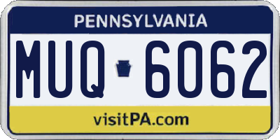 PA license plate MUQ6062