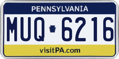PA license plate MUQ6216