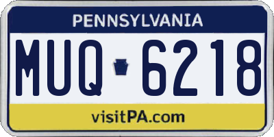 PA license plate MUQ6218