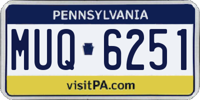 PA license plate MUQ6251