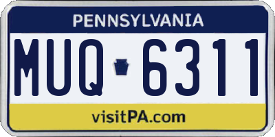 PA license plate MUQ6311