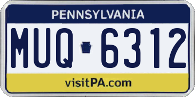 PA license plate MUQ6312