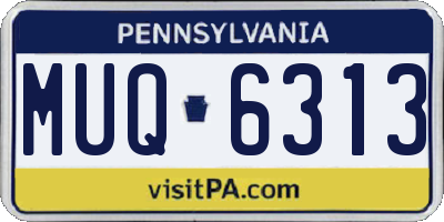 PA license plate MUQ6313