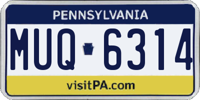 PA license plate MUQ6314