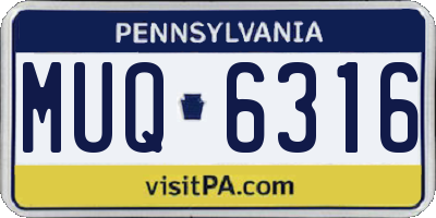 PA license plate MUQ6316