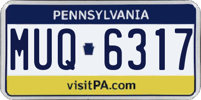 PA license plate MUQ6317