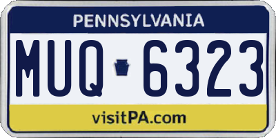 PA license plate MUQ6323