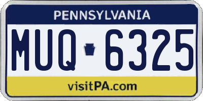 PA license plate MUQ6325