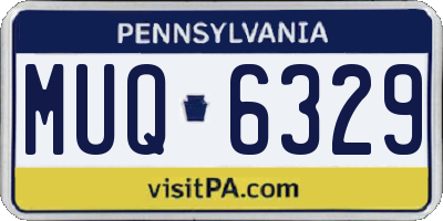 PA license plate MUQ6329