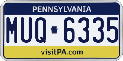 PA license plate MUQ6335