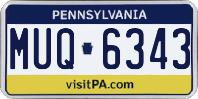 PA license plate MUQ6343