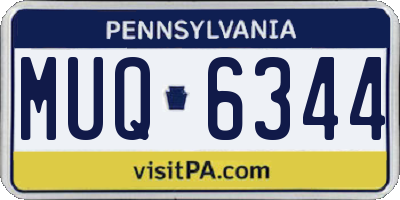 PA license plate MUQ6344