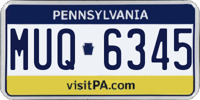 PA license plate MUQ6345