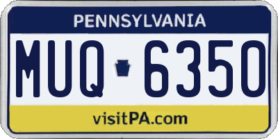 PA license plate MUQ6350