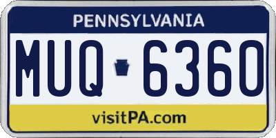 PA license plate MUQ6360