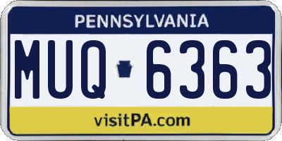 PA license plate MUQ6363