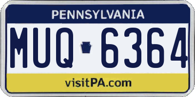 PA license plate MUQ6364