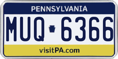 PA license plate MUQ6366