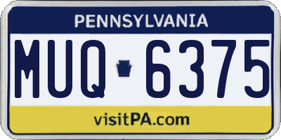 PA license plate MUQ6375