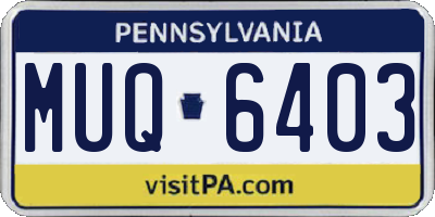 PA license plate MUQ6403