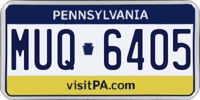 PA license plate MUQ6405