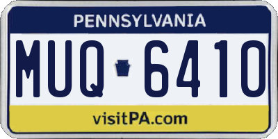 PA license plate MUQ6410