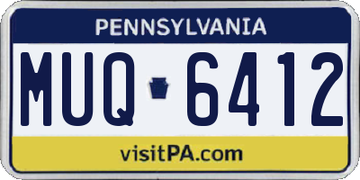 PA license plate MUQ6412