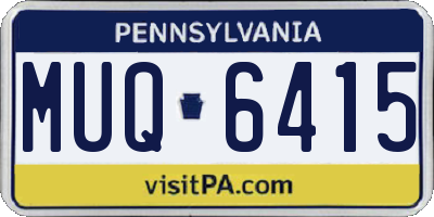PA license plate MUQ6415