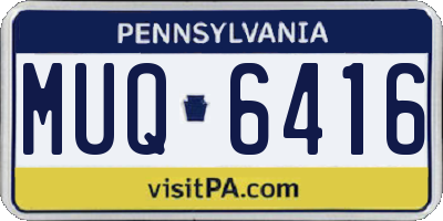 PA license plate MUQ6416