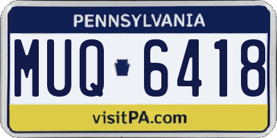 PA license plate MUQ6418