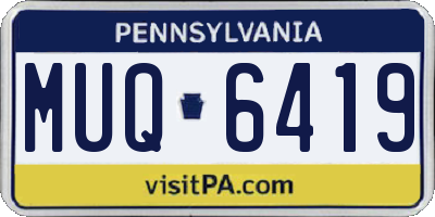 PA license plate MUQ6419
