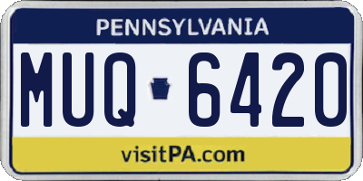 PA license plate MUQ6420