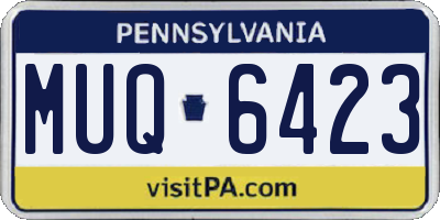 PA license plate MUQ6423